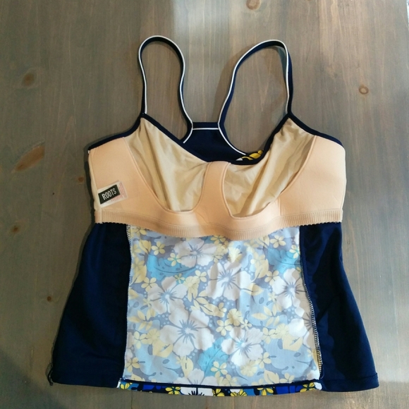 Girls' ROOTS Floral Tankini Swim Top, Size 14 /XXL - Picture 5 of 9
